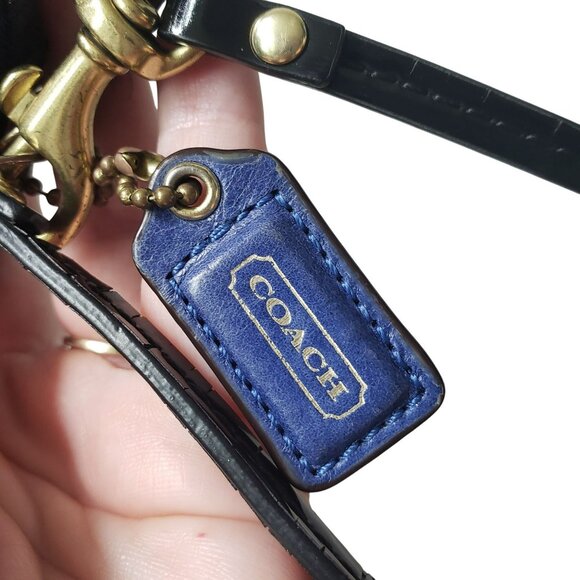 Vintage Coach Signature Poppy Blue Pink Tartan Plaid Logo Wristlet Wallet Y2K - Picture 8 of 10